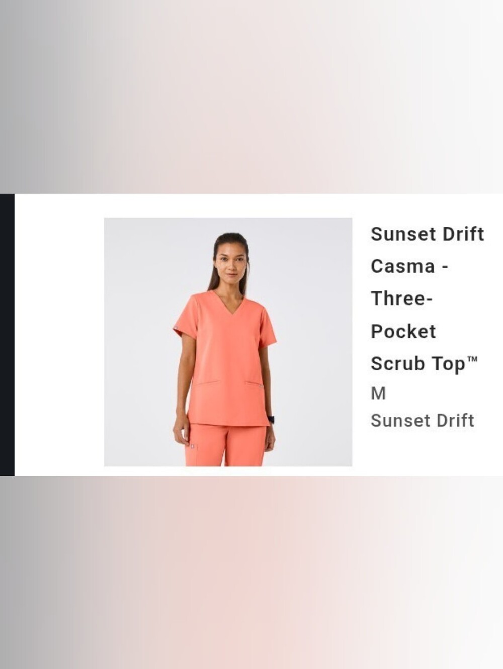 FIGS Casma Three-Pocket Scrub Top Sunset Drift M NWT